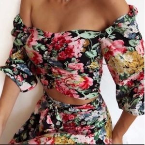 ZARA FLORAL DORA CROP TOP